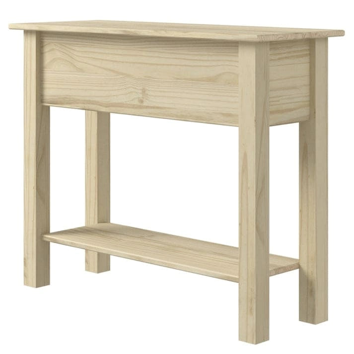 White Wash / Antique Brown / Gray / Unpainted Rustic 2-Drawer Console Table, 1-Person Assembly