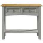 White Wash / Antique Brown / Gray / Unpainted Rustic 2-Drawer Console Table, 1-Person Assembly