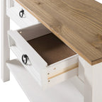 White Wash / Antique Brown / Gray / Unpainted Rustic 2-Drawer Console Table, 1-Person Assembly