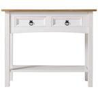 White Wash / Antique Brown / Gray / Unpainted Rustic 2-Drawer Console Table, 1-Person Assembly