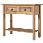 White Wash / Antique Brown / Gray / Unpainted Rustic 2-Drawer Console Table, 1-Person Assembly