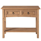 White Wash / Antique Brown / Gray / Unpainted Rustic 2-Drawer Console Table, 1-Person Assembly