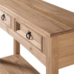 White Wash / Antique Brown / Gray / Unpainted Rustic 2-Drawer Console Table, 1-Person Assembly