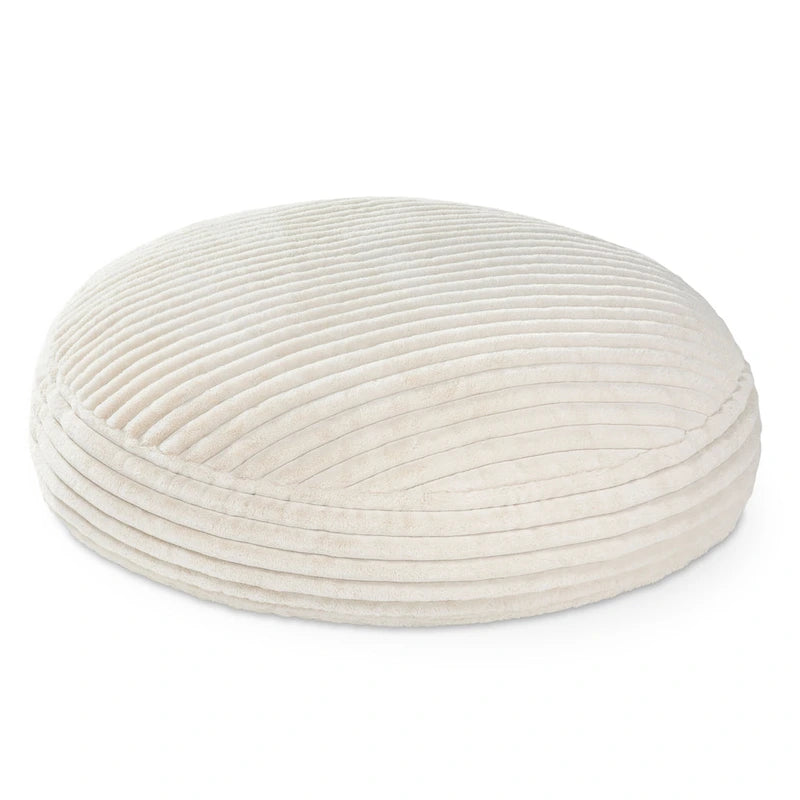 Ivory/Black/Grey/Midnight Blue Faux Fur Round Bean Bag Chair & Lounger, 1-2 Person