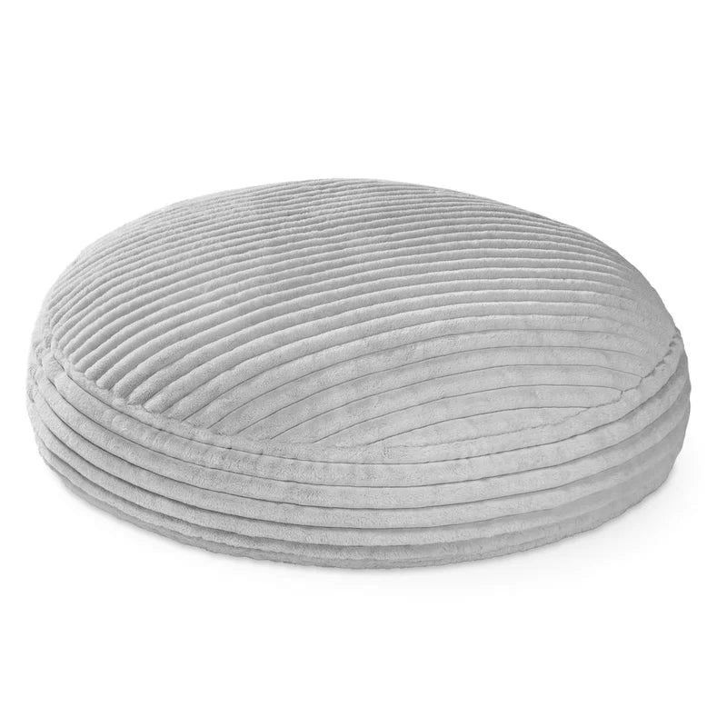 Ivory/Black/Grey/Midnight Blue Faux Fur Round Bean Bag Chair & Lounger, 1-2 Person