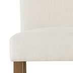 Linen-Blend Upholstered Parsons Dining Chair, Set of 2 – Blue / Beige / Grey / Cream / Green