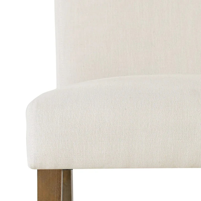 Linen-Blend Upholstered Parsons Dining Chair, Set of 2 – Blue / Beige / Grey / Cream / Green