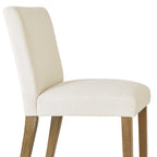 Linen-Blend Upholstered Parsons Dining Chair, Set of 2 – Blue / Beige / Grey / Cream / Green