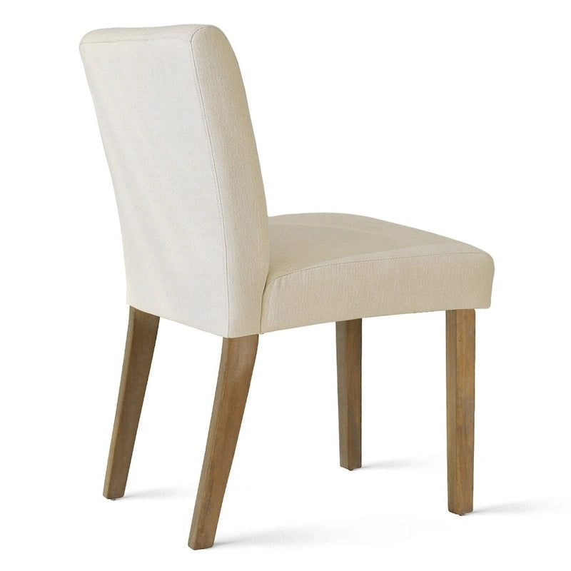 Linen-Blend Upholstered Parsons Dining Chair, Set of 2 – Blue / Beige / Grey / Cream / Green