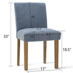 Linen-Blend Upholstered Parsons Dining Chair, Set of 2 – Blue / Beige / Grey / Cream / Green