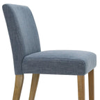 Linen-Blend Upholstered Parsons Dining Chair, Set of 2 – Blue / Beige / Grey / Cream / Green