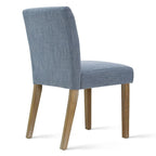 Linen-Blend Upholstered Parsons Dining Chair, Set of 2 – Blue / Beige / Grey / Cream / Green