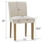 Linen-Blend Upholstered Parsons Dining Chair, Set of 2 – Blue / Beige / Grey / Cream / Green