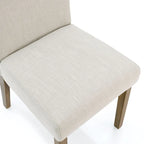 Linen-Blend Upholstered Parsons Dining Chair, Set of 2 – Blue / Beige / Grey / Cream / Green