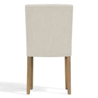 Linen-Blend Upholstered Parsons Dining Chair, Set of 2 – Blue / Beige / Grey / Cream / Green