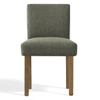 Linen-Blend Upholstered Parsons Dining Chair, Set of 2 – Blue / Beige / Grey / Cream / Green