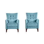 Navy/Mustard/Blue/Ivory/Grey Upholstered Manual Recliner Set of 2
