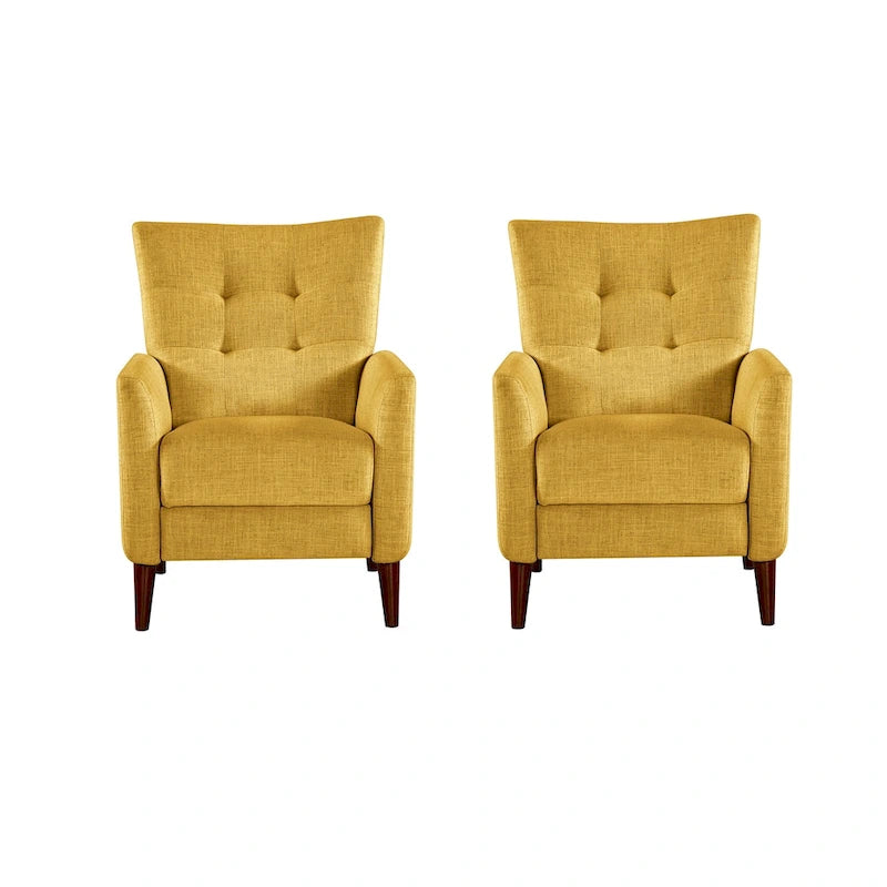 Navy/Mustard/Blue/Ivory/Grey Upholstered Manual Recliner Set of 2