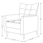 Navy/Mustard/Blue/Ivory/Grey Upholstered Manual Recliner Set of 2