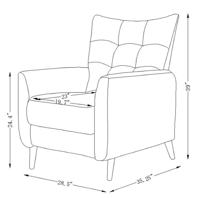 Navy/Mustard/Blue/Ivory/Grey Upholstered Manual Recliner Set of 2