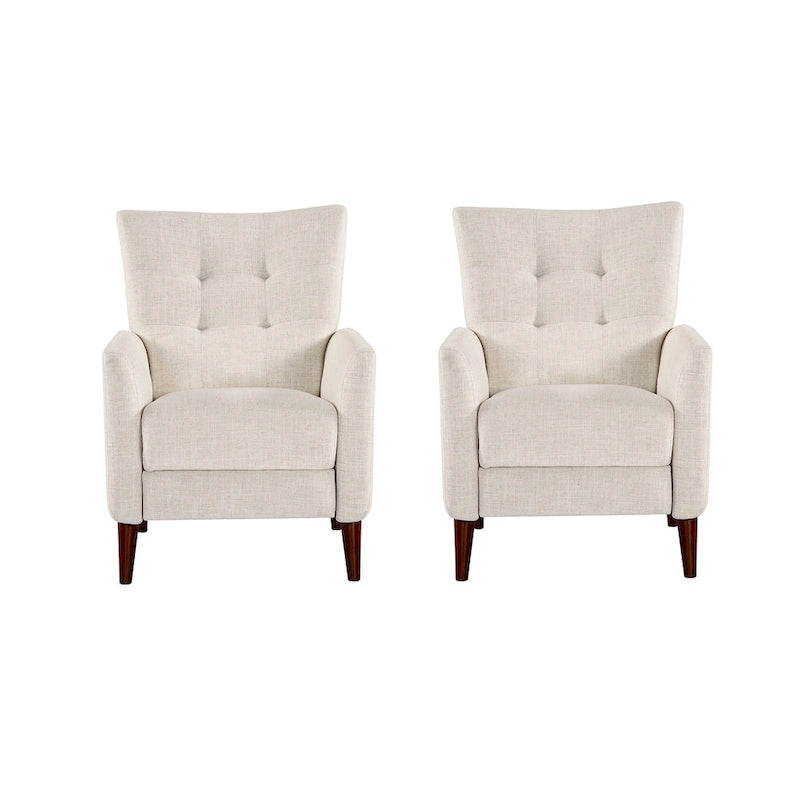 Navy/Mustard/Blue/Ivory/Grey Upholstered Manual Recliner Set of 2