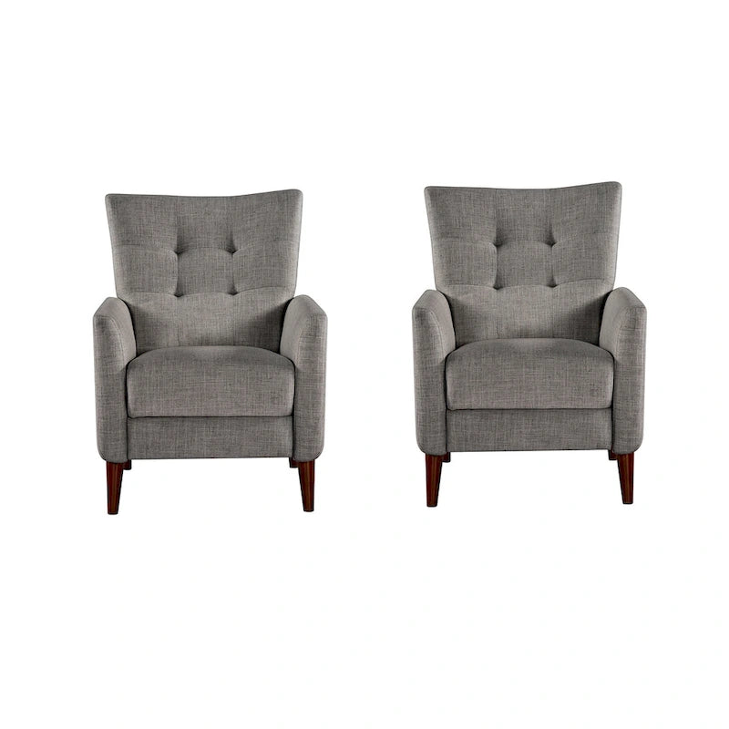 Navy/Mustard/Blue/Ivory/Grey Upholstered Manual Recliner Set of 2