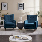 Navy/Mustard/Blue/Ivory/Grey Upholstered Manual Recliner Set of 2
