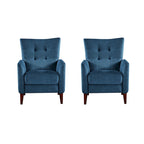 Navy/Mustard/Blue/Ivory/Grey Upholstered Manual Recliner Set of 2