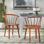 Oak / Walnut / Black / White / Red / Midnight Blue Spindle Dining Chair, Set of 2