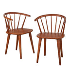 Oak / Walnut / Black / White / Red / Midnight Blue Spindle Dining Chair, Set of 2