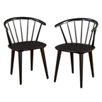 Oak / Walnut / Black / White / Red / Midnight Blue Spindle Dining Chair, Set of 2