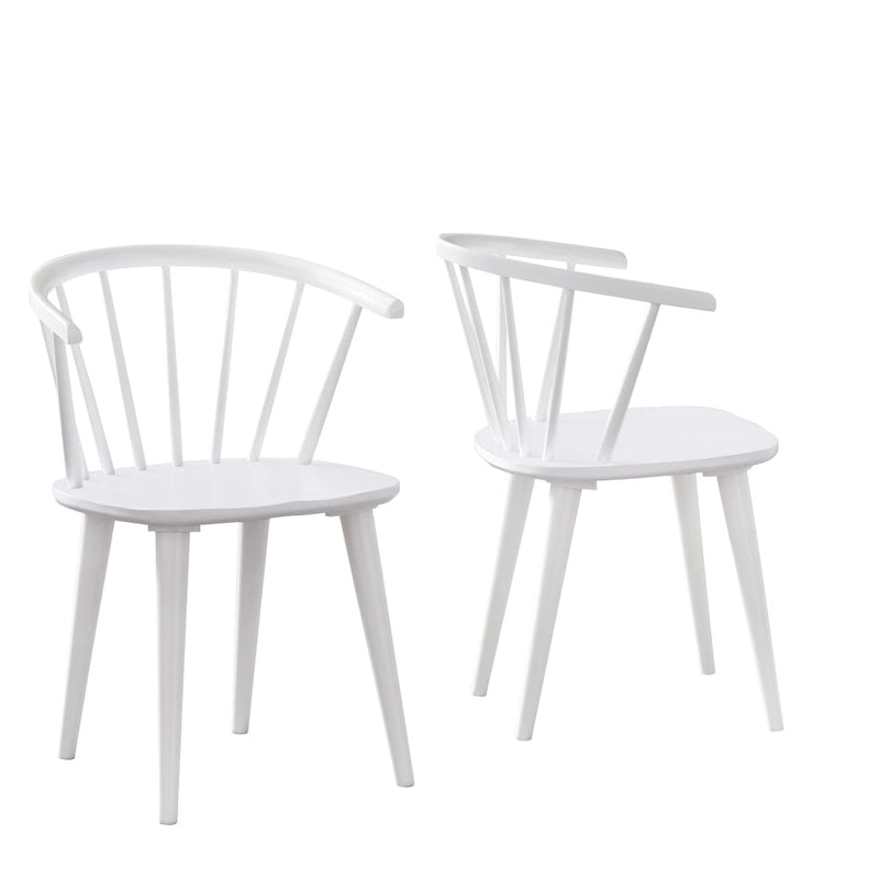Oak / Walnut / Black / White / Red / Midnight Blue Spindle Dining Chair, Set of 2