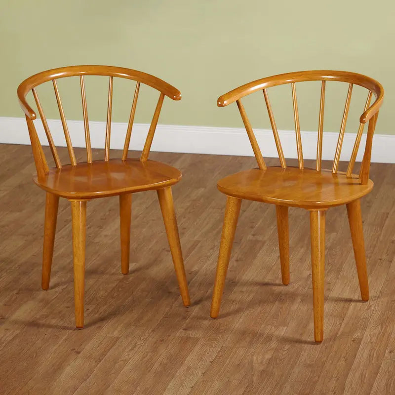 Oak / Walnut / Black / White / Red / Midnight Blue Spindle Dining Chair, Set of 2