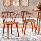 Oak / Walnut / Black / White / Red / Midnight Blue Spindle Dining Chair, Set of 2