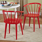 Oak / Walnut / Black / White / Red / Midnight Blue Spindle Dining Chair, Set of 2