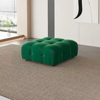 Beige / Orange / Green Velvet U-Shape Modular Sectional Sofa, 4-Seat with 2 Ottomans