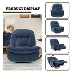 Brown/Blue/Beige/Green Chenille Swivel Power Recliner with Phone Holder, Single