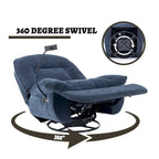 Brown/Blue/Beige/Green Chenille Swivel Power Recliner with Phone Holder, Single