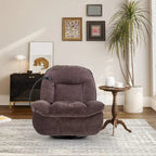 Brown/Blue/Beige/Green Chenille Swivel Power Recliner with Phone Holder, Single