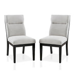 Black/Beige Contemporary Round Glass Dining Set, Seats 4