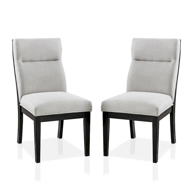 Black/Beige Contemporary Round Glass Dining Set, Seats 4