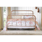 Rose Gold Metal Slatted Panel Bed, King/Cal King/Queen/Full, 1-2 Person