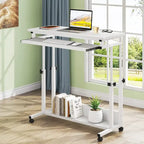 Brown/White/Black/Grey, Sit-Stand, 1-Person Height-Adjustable Laptop Desk