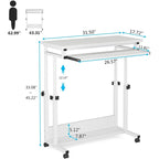 Brown/White/Black/Grey, Sit-Stand, 1-Person Height-Adjustable Laptop Desk
