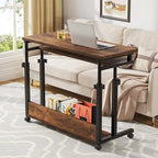 Brown/White/Black/Grey, Sit-Stand, 1-Person Height-Adjustable Laptop Desk