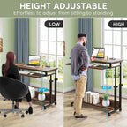 Brown/White/Black/Grey, Sit-Stand, 1-Person Height-Adjustable Laptop Desk