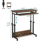 Brown/White/Black/Grey, Sit-Stand, 1-Person Height-Adjustable Laptop Desk