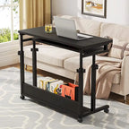 Brown/White/Black/Grey, Sit-Stand, 1-Person Height-Adjustable Laptop Desk
