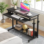 Brown/White/Black/Grey, Sit-Stand, 1-Person Height-Adjustable Laptop Desk