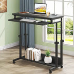 Brown/White/Black/Grey, Sit-Stand, 1-Person Height-Adjustable Laptop Desk